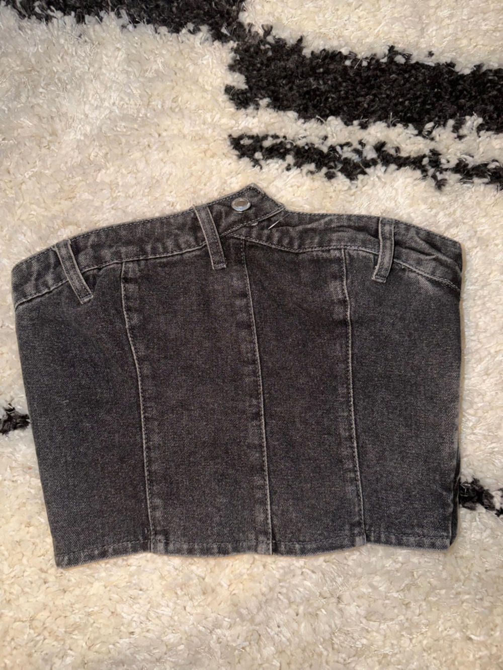 Princess Polly black denim top NWT